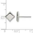 Titanium Polished Square Button Earrings