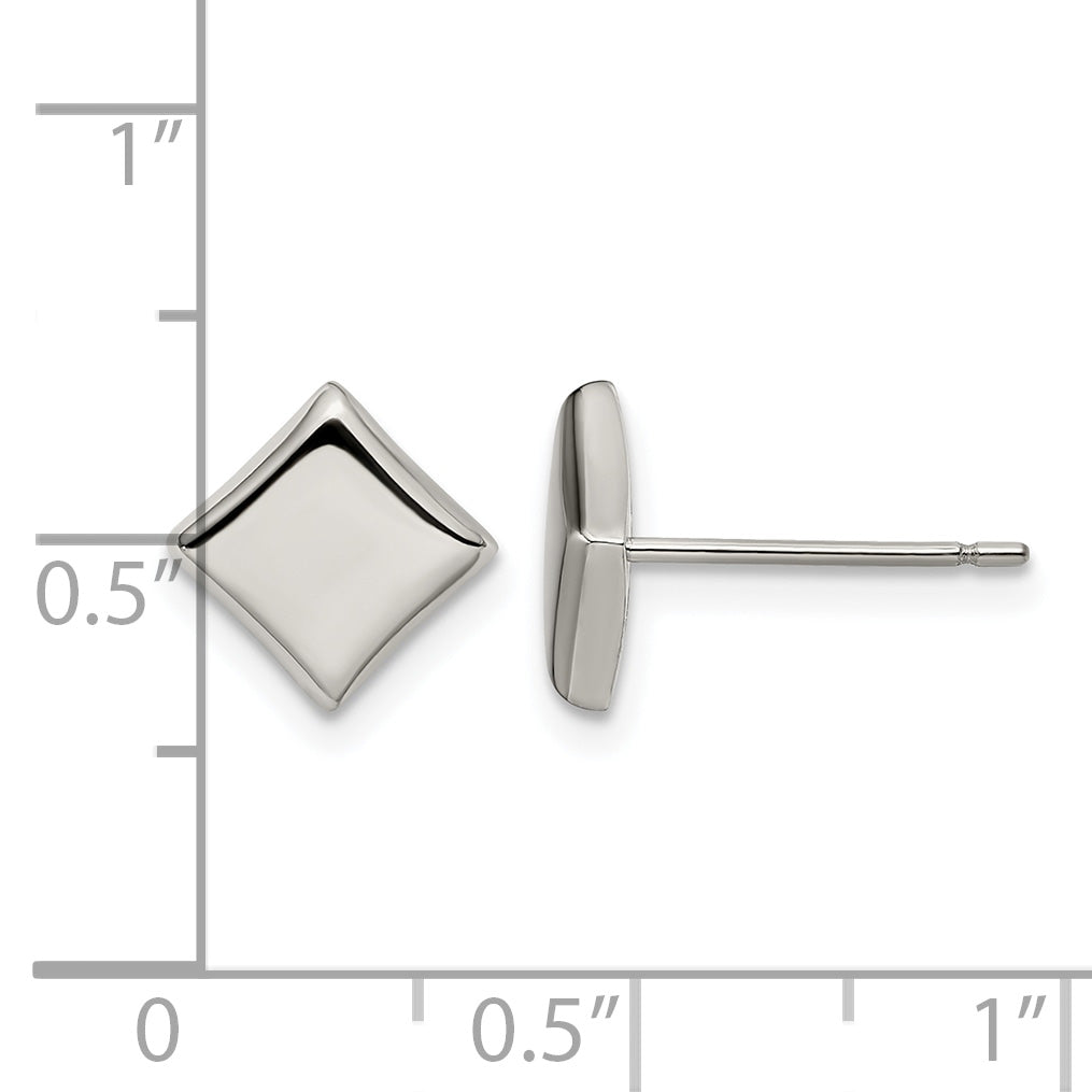 Titanium Polished Square Button Earrings
