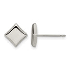 Titanium Polished Square Button Earrings