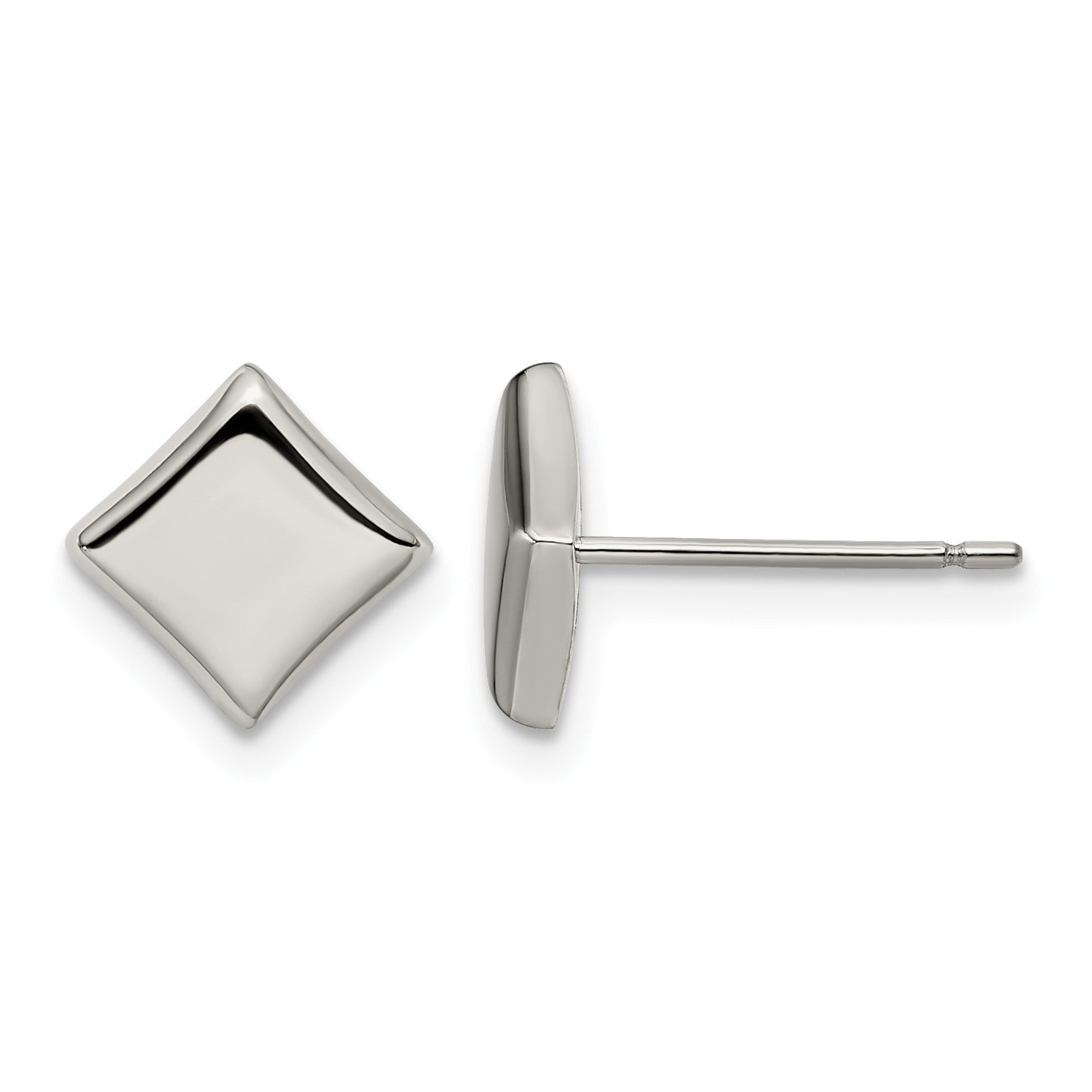 Titanium Polished Square Button Earrings