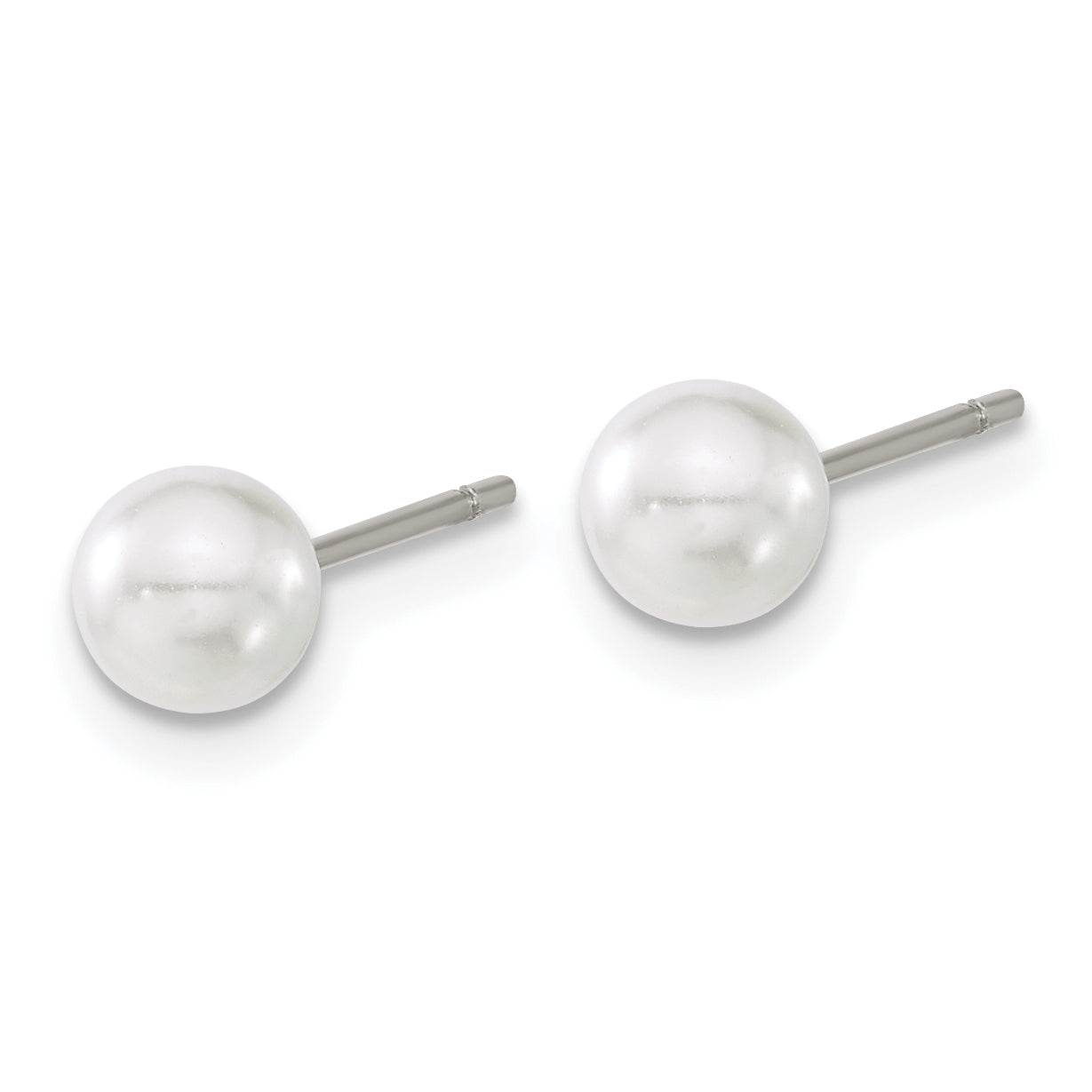 Chisel Titanium Polished 5mm Imitation Pearl Post Earrings Secondary image