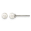 Titanium Polished Pear Lab-Created Simulated Pearl Ball Earrings for Women