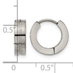 Titanium Polished & Brushed Huggie Hoop Earrings for Women
