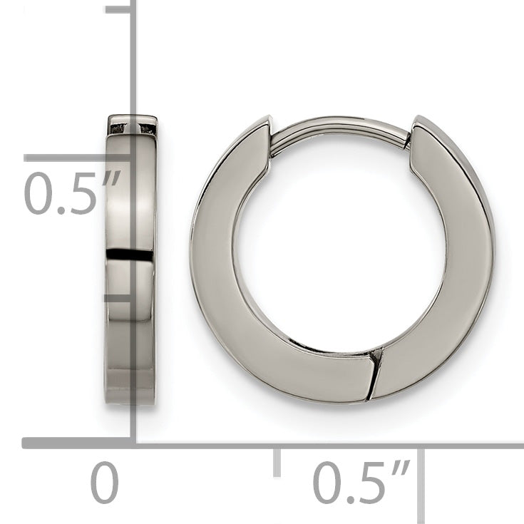 Titanium Polished Huggie Hoop Earrings for Women