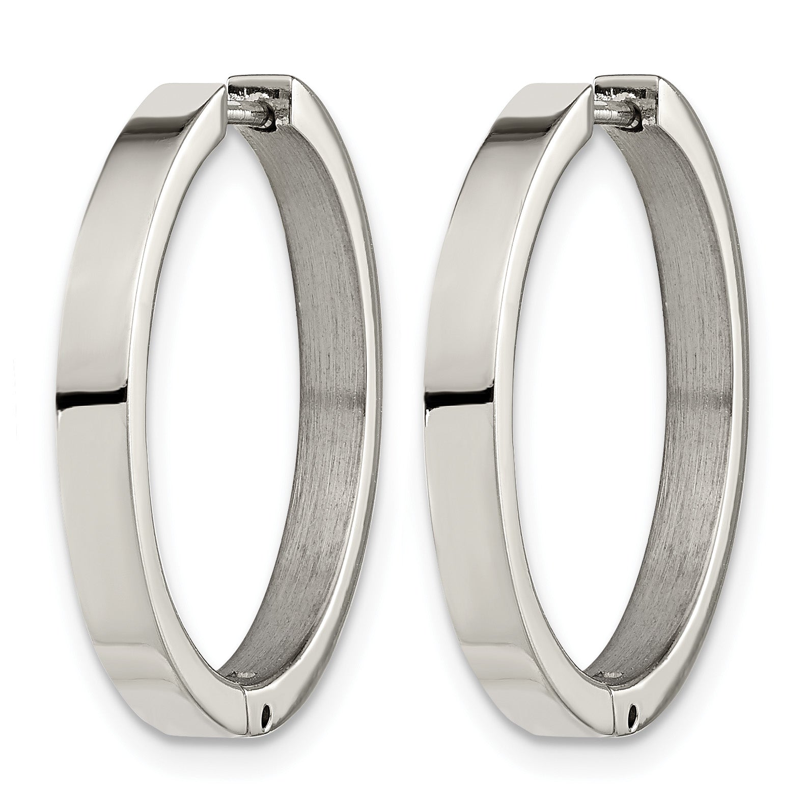 Titanium Polished Hinged Huggie Hoop Earrings for Women