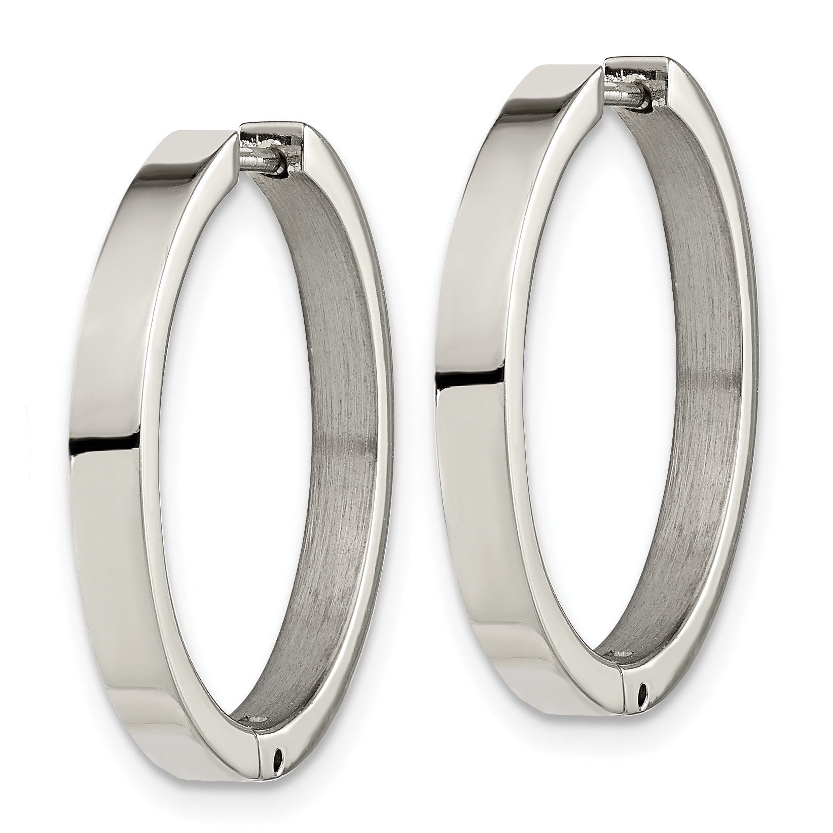 Chisel Titanium Polished 2.75mm Hinged Hoop Earrings
