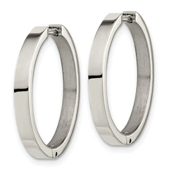 Chisel Titanium Polished 2.75mm Hinged Hoop Earrings