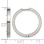 Titanium Polished Hinged Huggie Hoop Earrings for Women