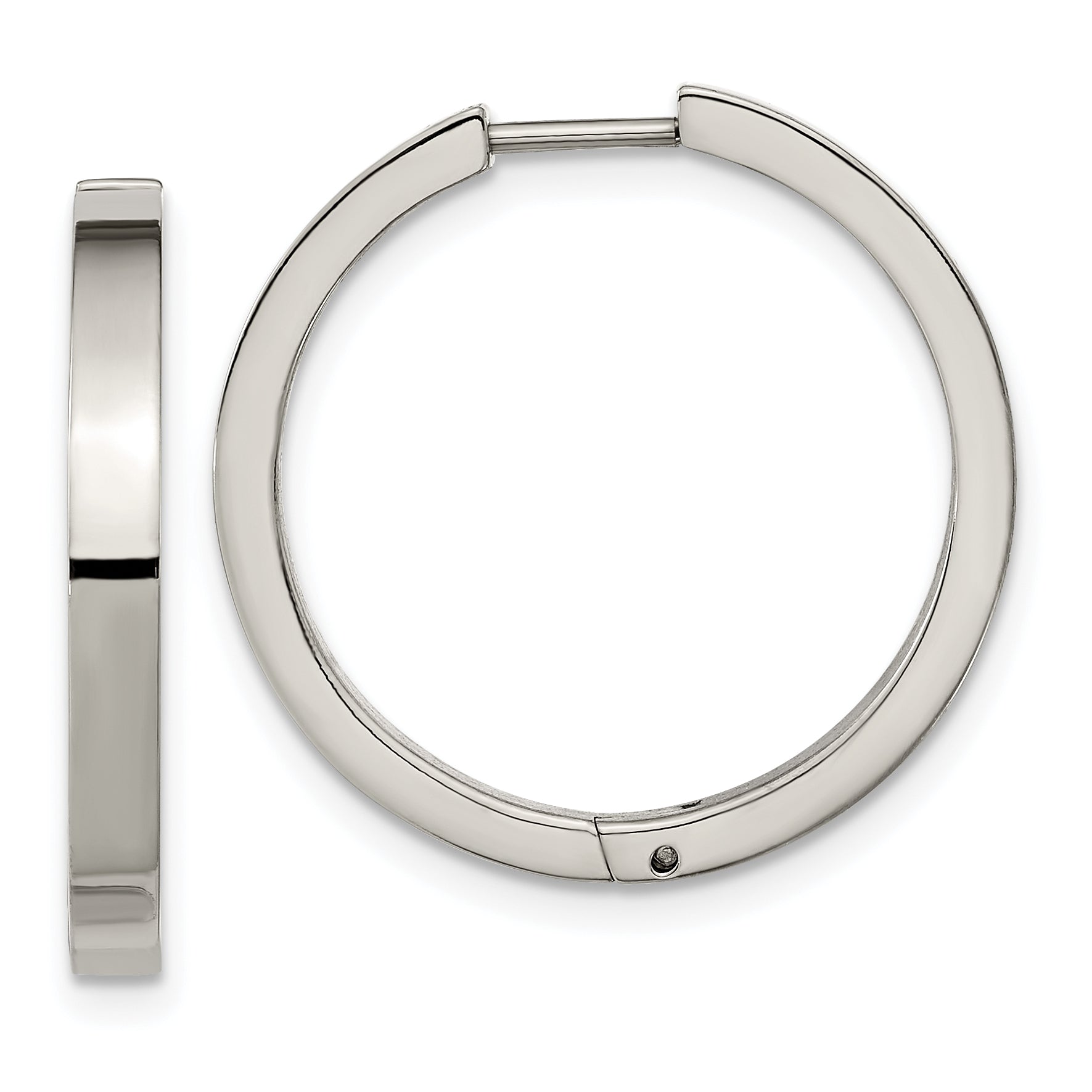 Chisel Titanium Polished 2.75mm Hinged Hoop Earrings