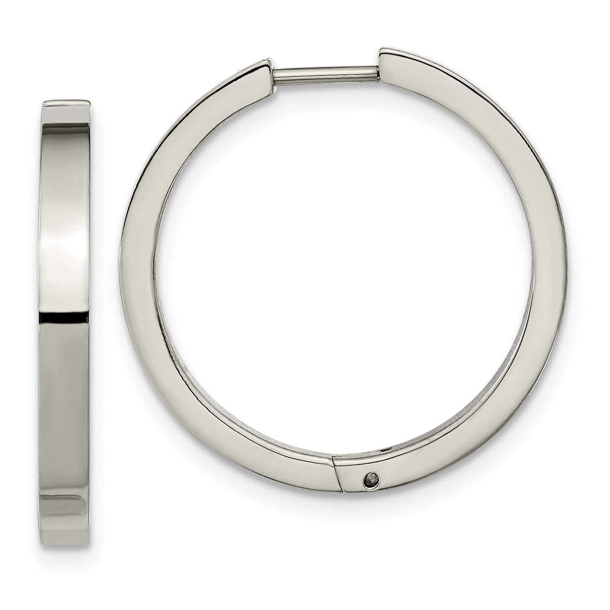 Chisel Titanium Polished 2.75mm Hinged Hoop Earrings