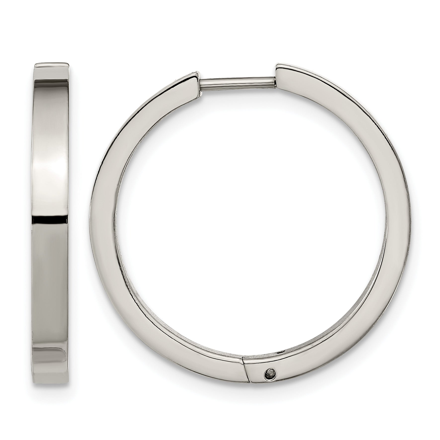 Titanium Polished Hinged Huggie Hoop Earrings for Women Main image