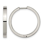 Titanium Polished Hinged Huggie Hoop Earrings for Women