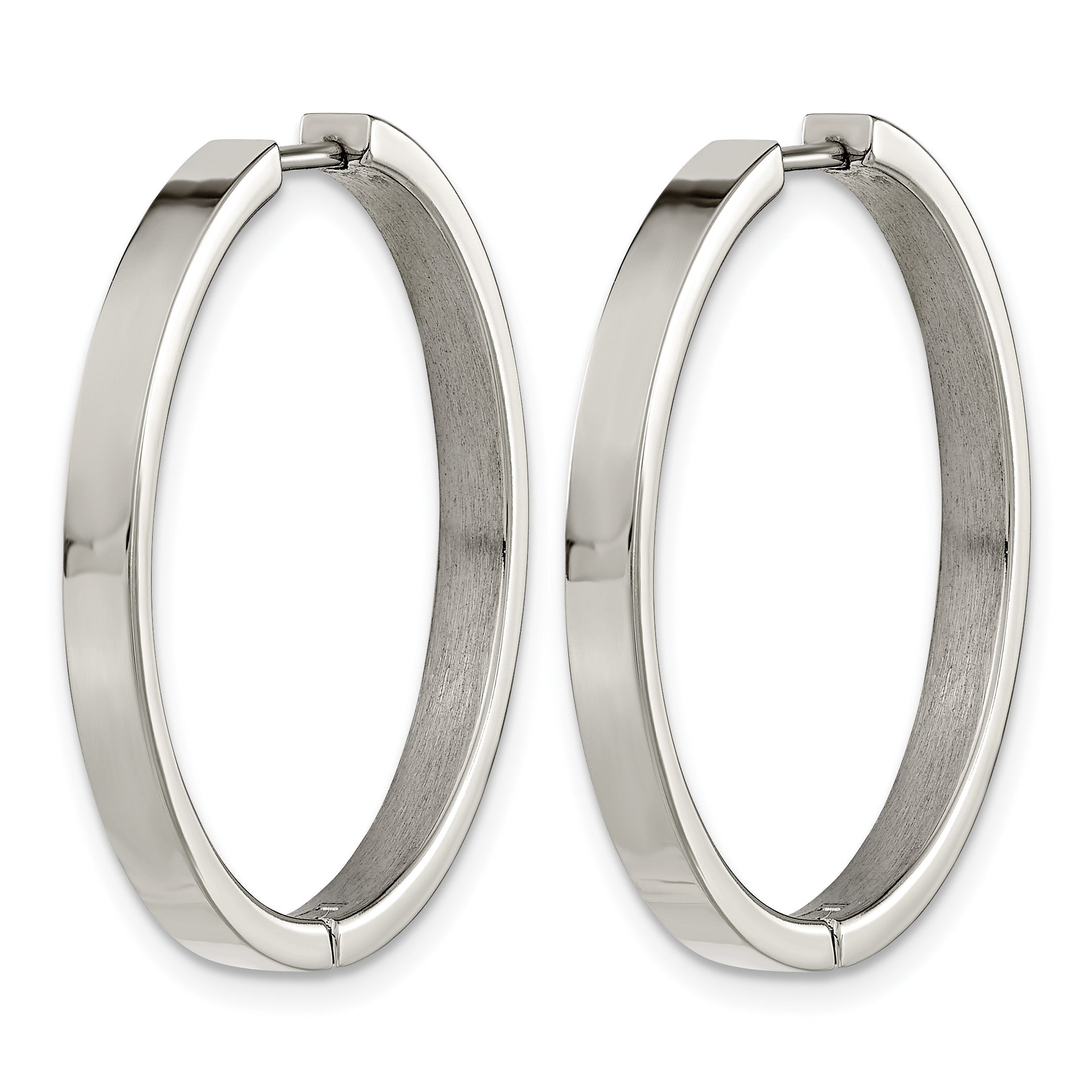 Titanium Polished Hinged Huggie Hoop Earrings for Women