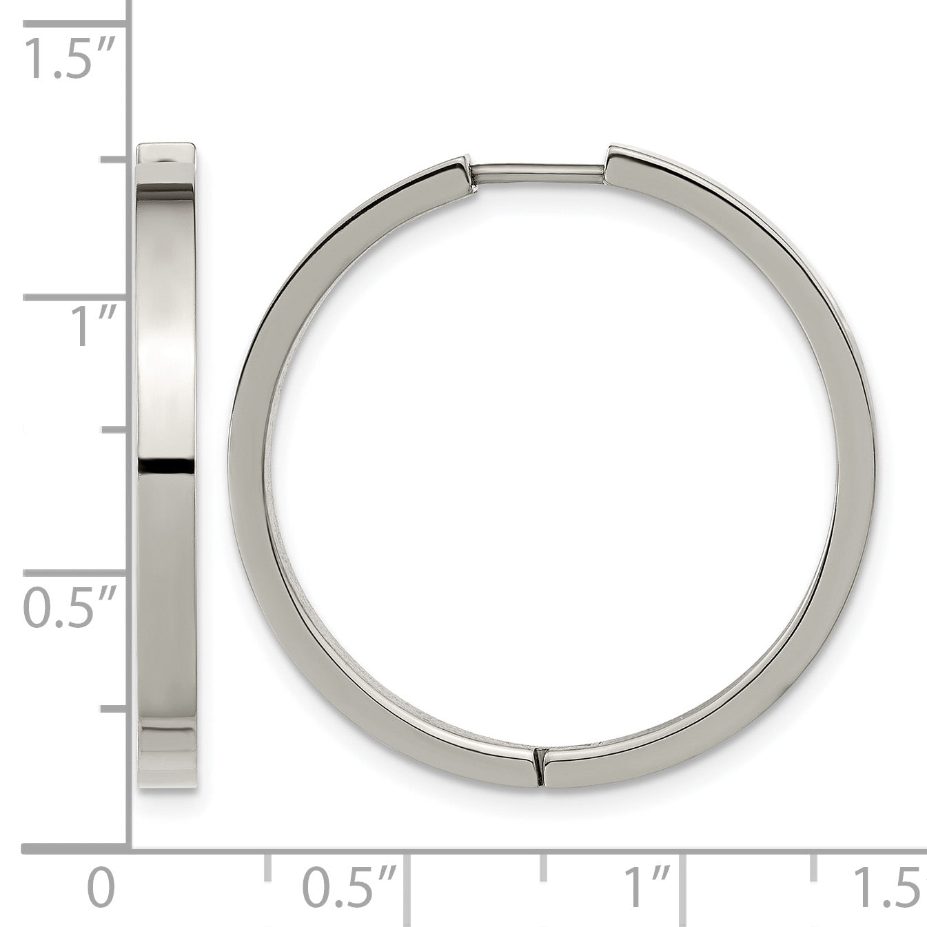 Titanium Polished Hinged Huggie Hoop Earrings for Women