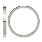 Titanium Polished Hinged Huggie Hoop Earrings for Women