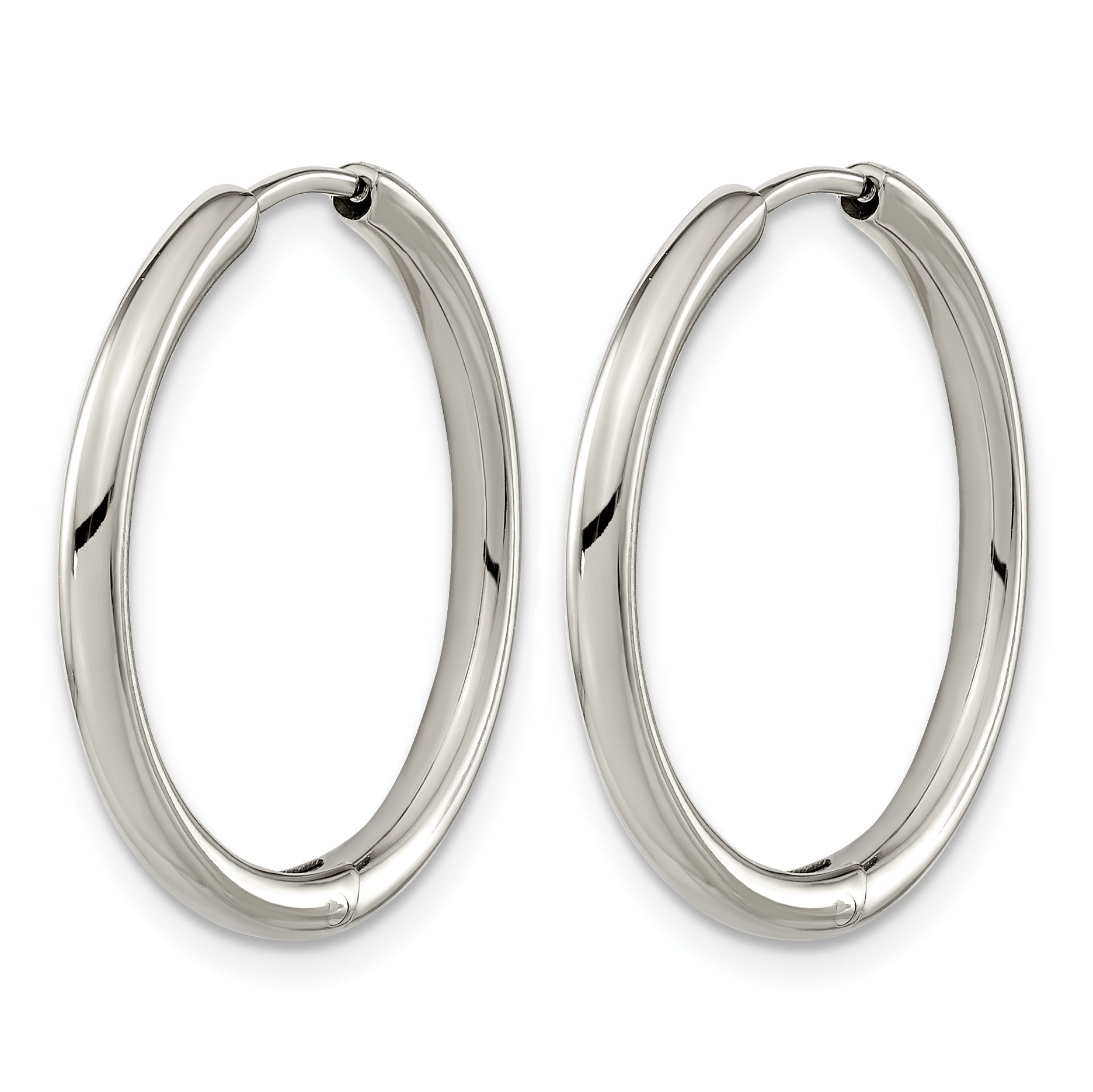 Titanium Polished Hinged Huggie Hoop Earrings for Women Secondary image