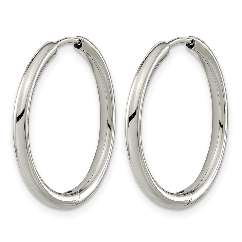 Titanium Polished Hinged Huggie Hoop Earrings for Women