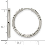 Titanium Polished Hinged Huggie Hoop Earrings for Women