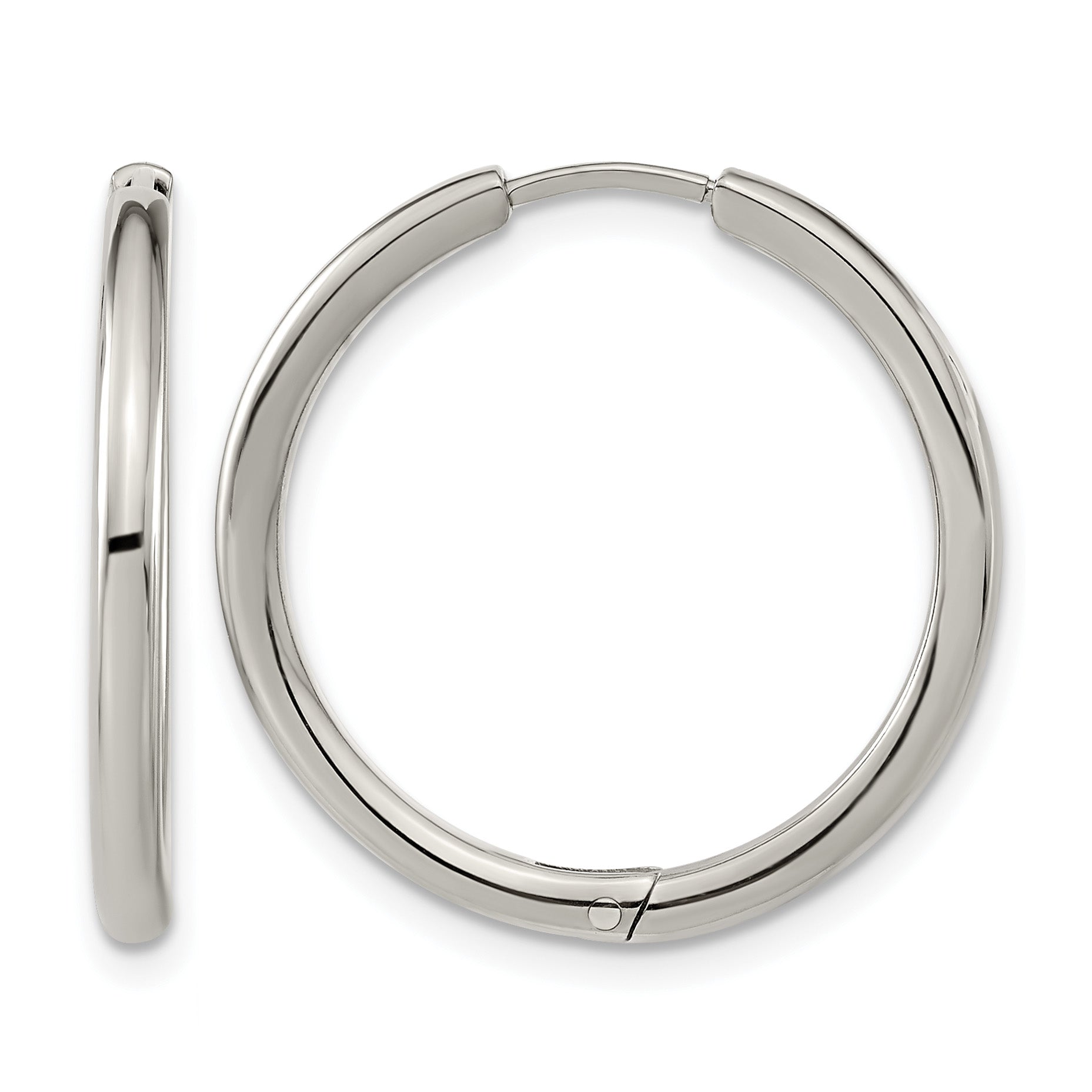 Titanium Polished Hinged Huggie Hoop Earrings for Women Main image
