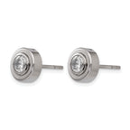 Titanium Polished Cubic Zirconia Stud Earrings