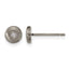Titanium Brushed Cubic Zirconia Button Earrings