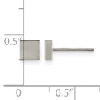 Titanium Brushed Square Button Earrings