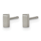 Titanium Brushed Button Earrings
