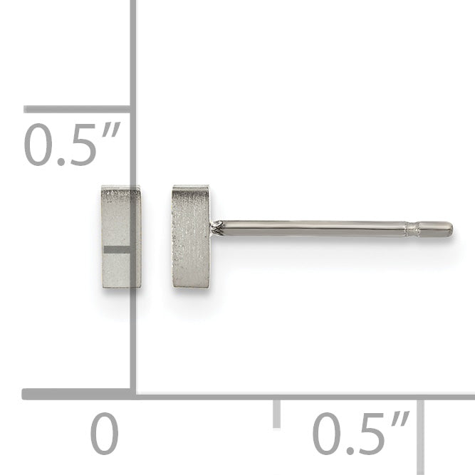 Titanium Brushed Button Earrings
