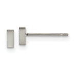 Chisel Titanium Brushed Rectangle Post Earrings