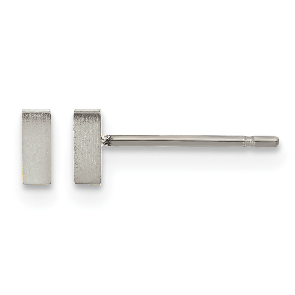 Titanium Brushed Button Earrings Main image