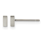 Titanium Brushed Button Earrings
