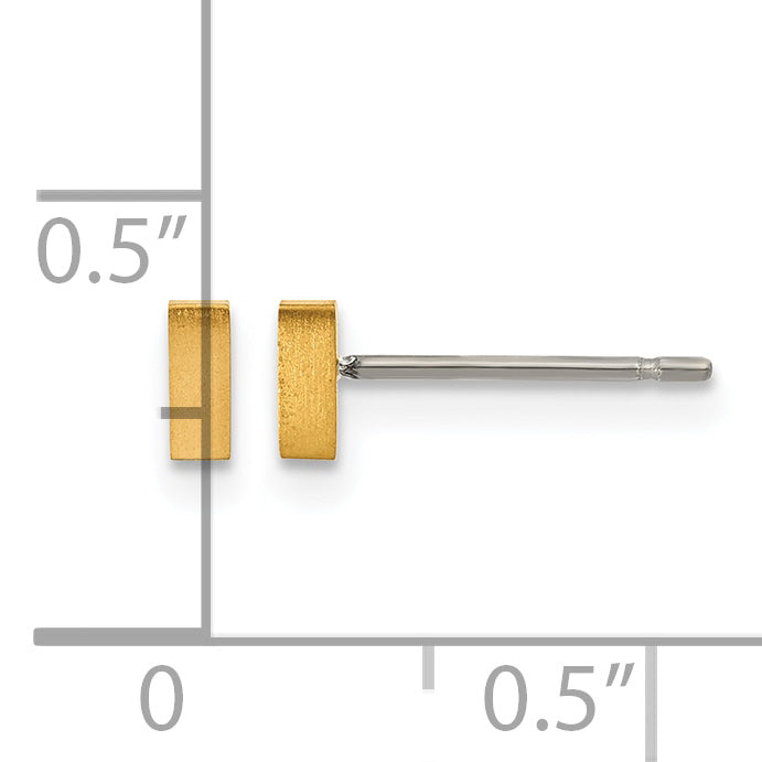 Titanium Gold-Tone Brushed Button Earrings