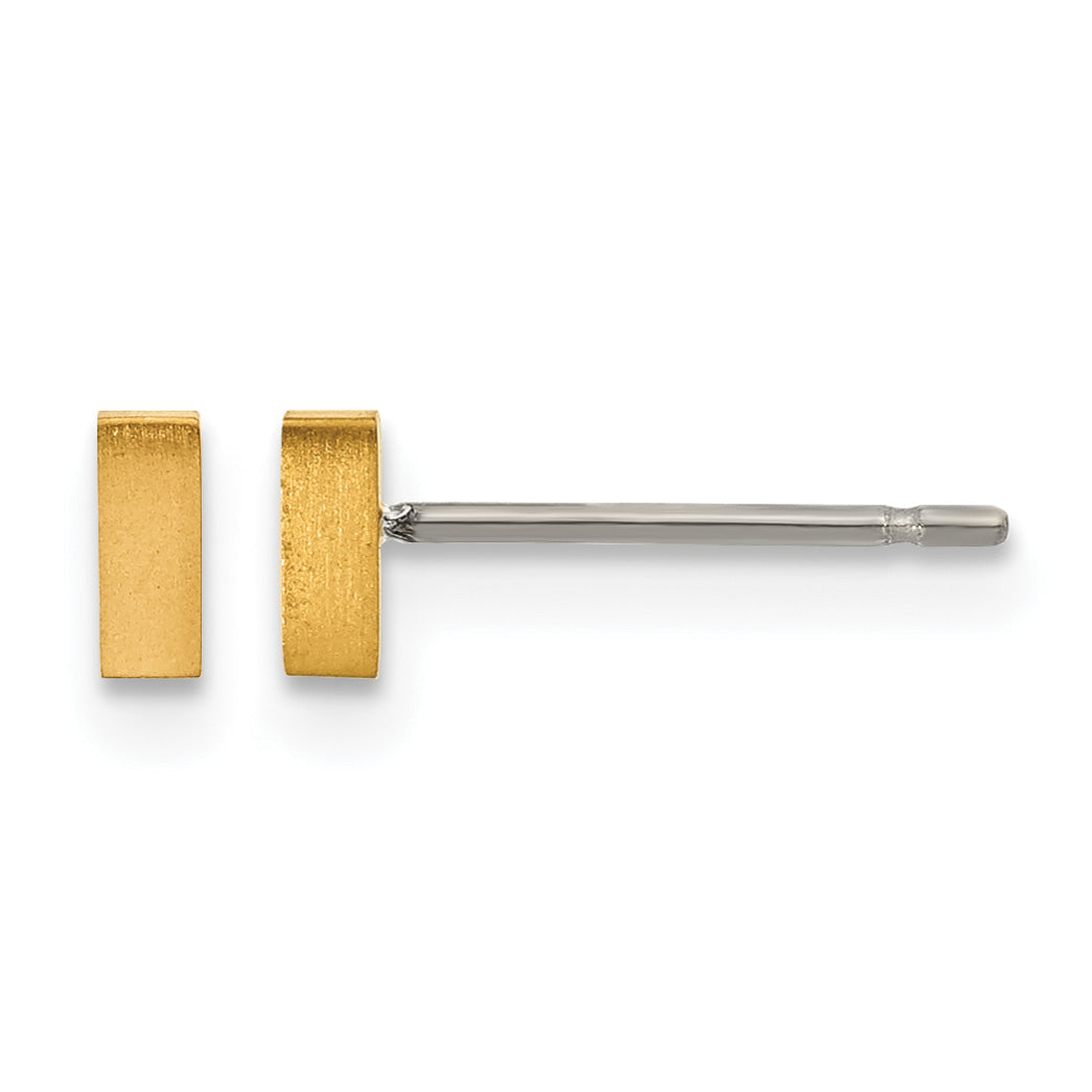 Titanium Gold-Tone Brushed Button Earrings Main image