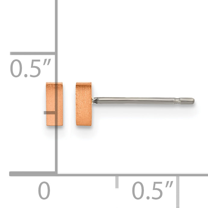 Titanium Rose Gold-Tone Brushed Button Earrings