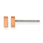 Titanium Rose Gold-Tone Brushed Button Earrings