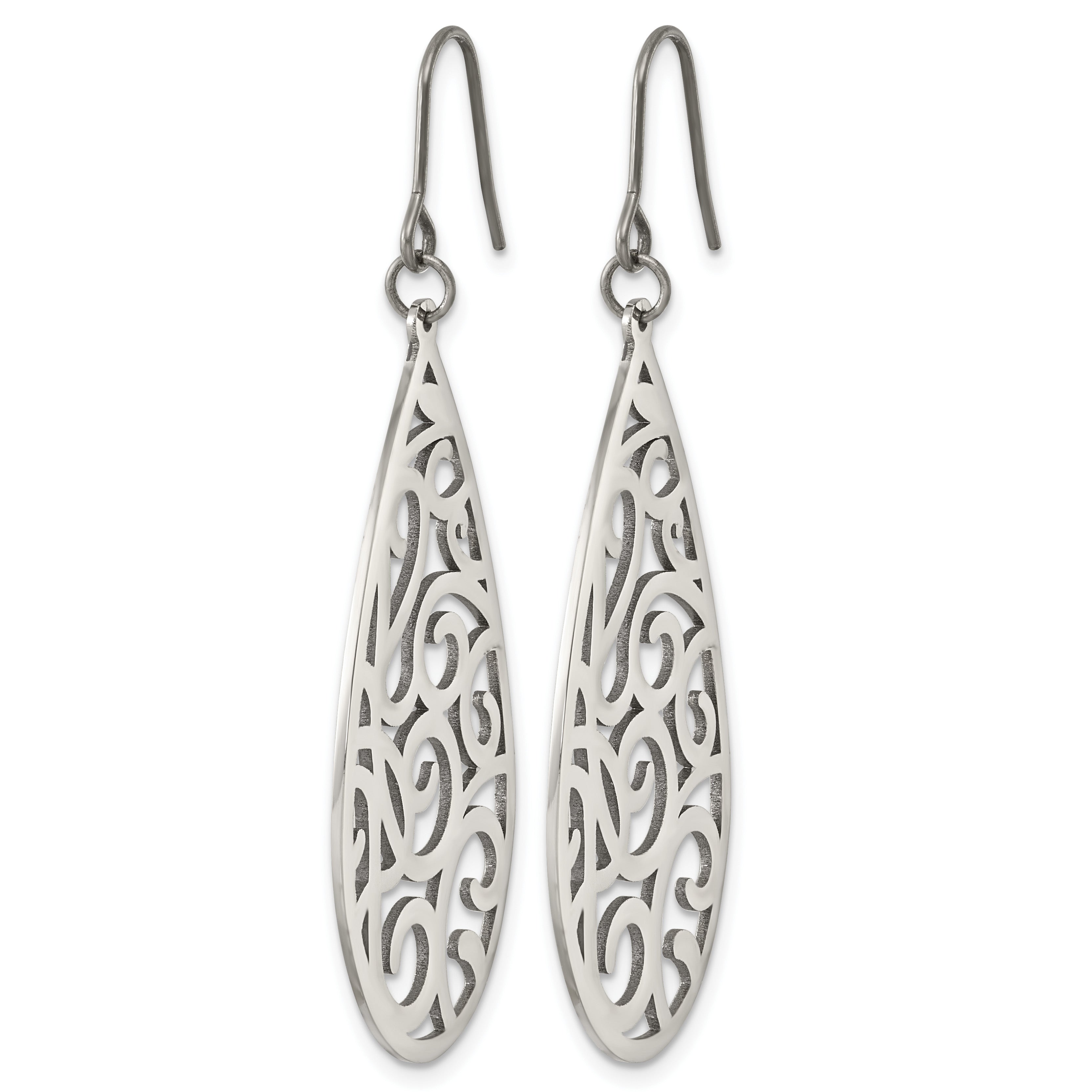 Polished Titanium Drop Earrings 21.35mm Secondary image