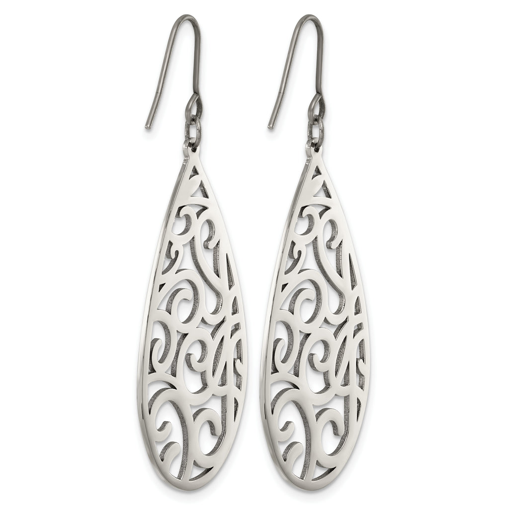 Polished Titanium Drop Earrings 21.35mm