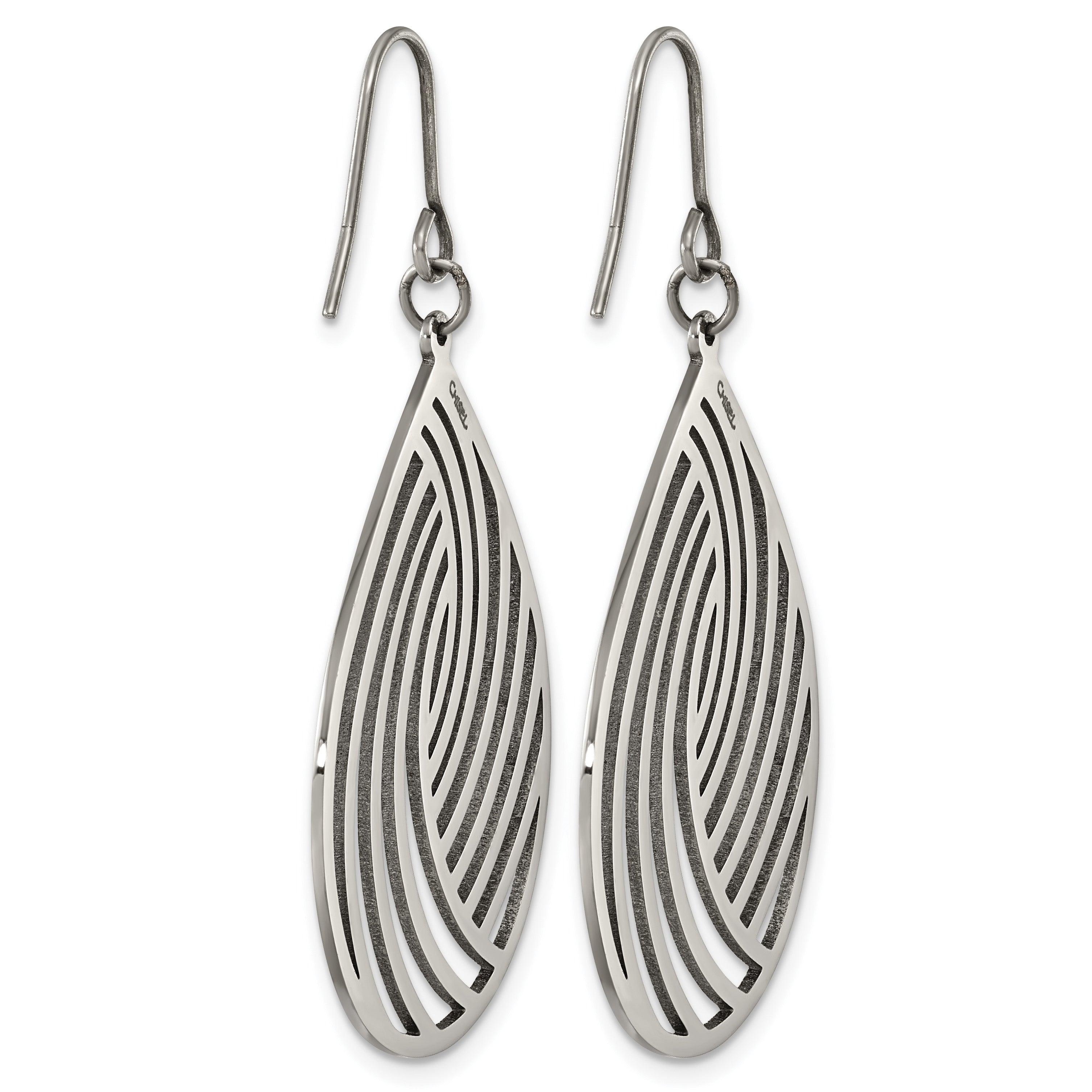 Polished Titanium Drop Earrings 26.25mm