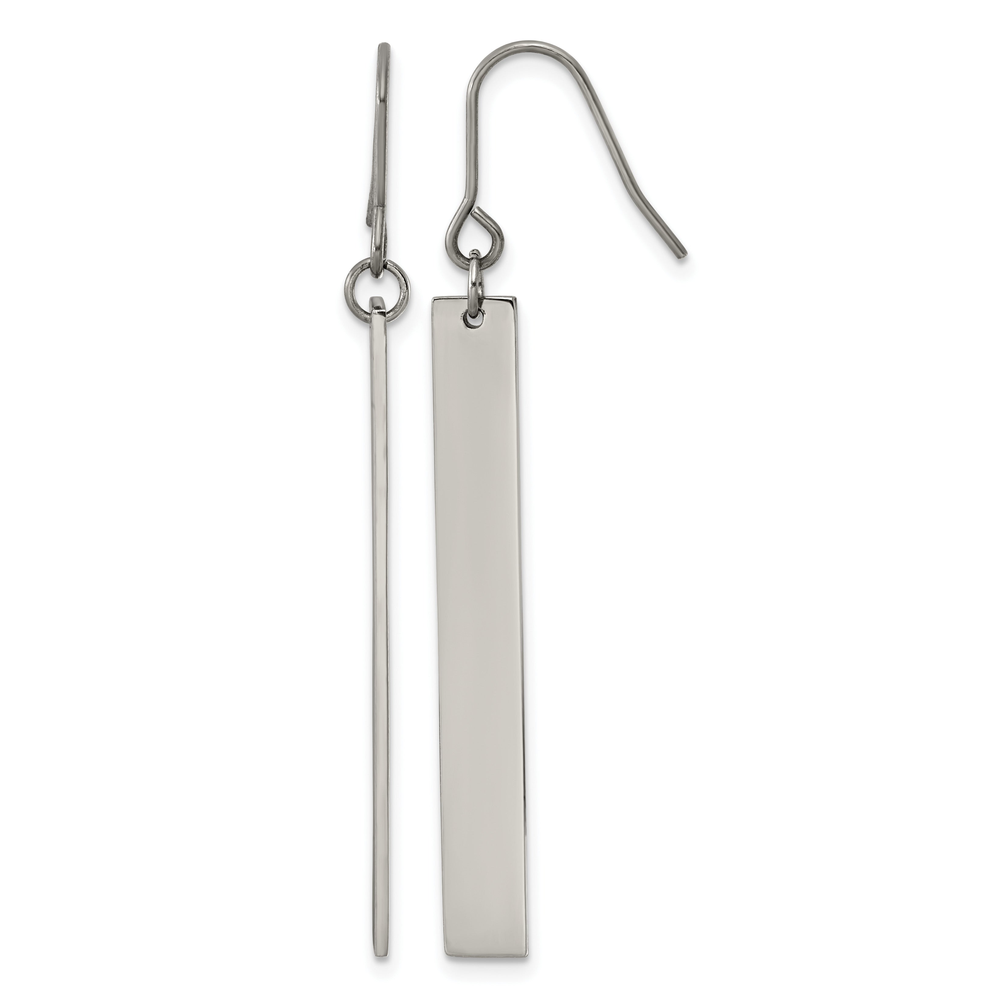 Polished Titanium Drop Earrings 5.15mm Main image