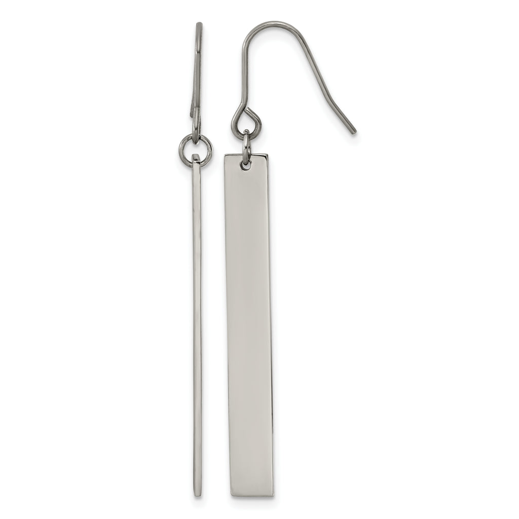 Polished Titanium Drop Earrings 5.15mm