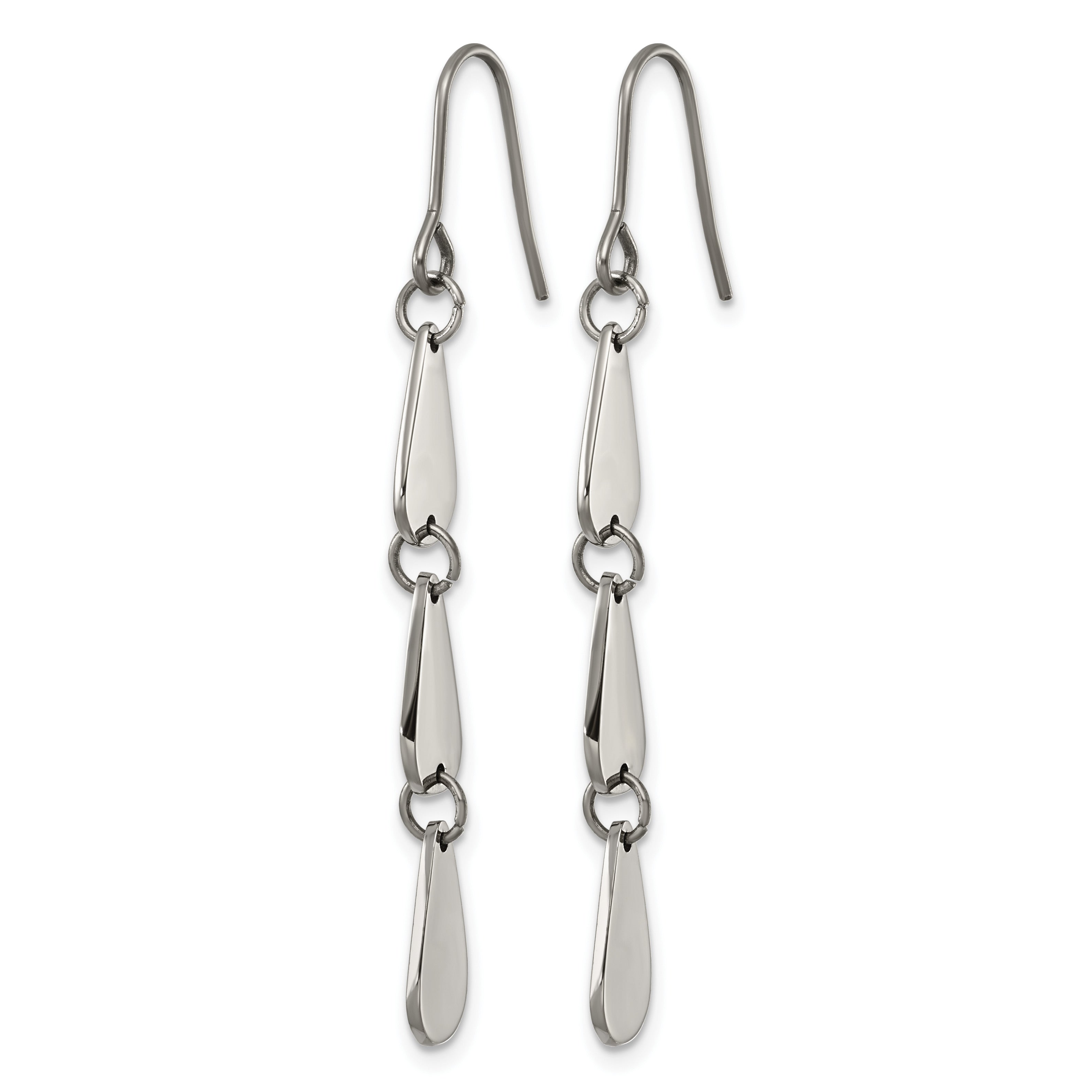 Polished Titanium Drop Earrings 6.3mm Secondary image