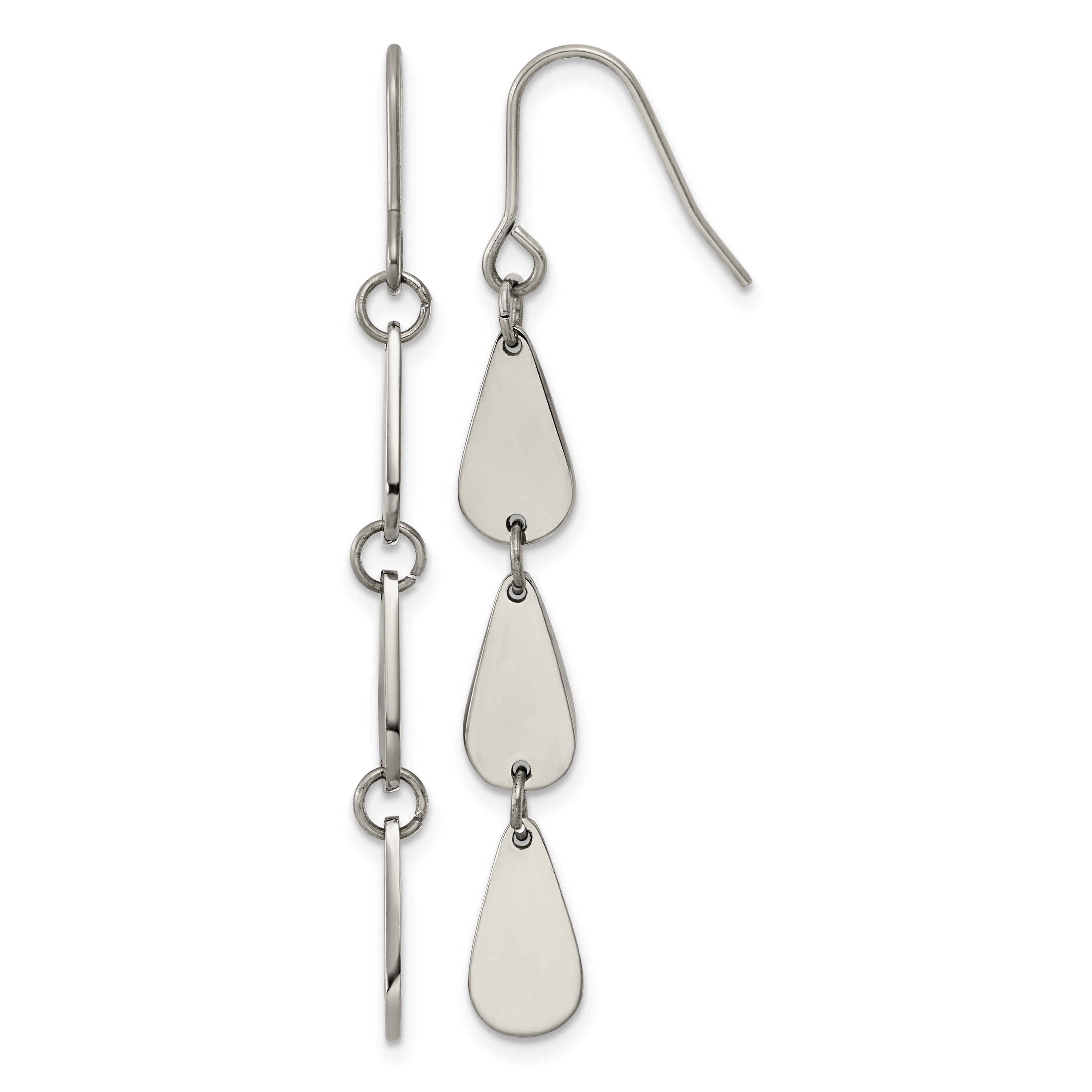 Polished Titanium Drop Earrings 6.3mm Main image