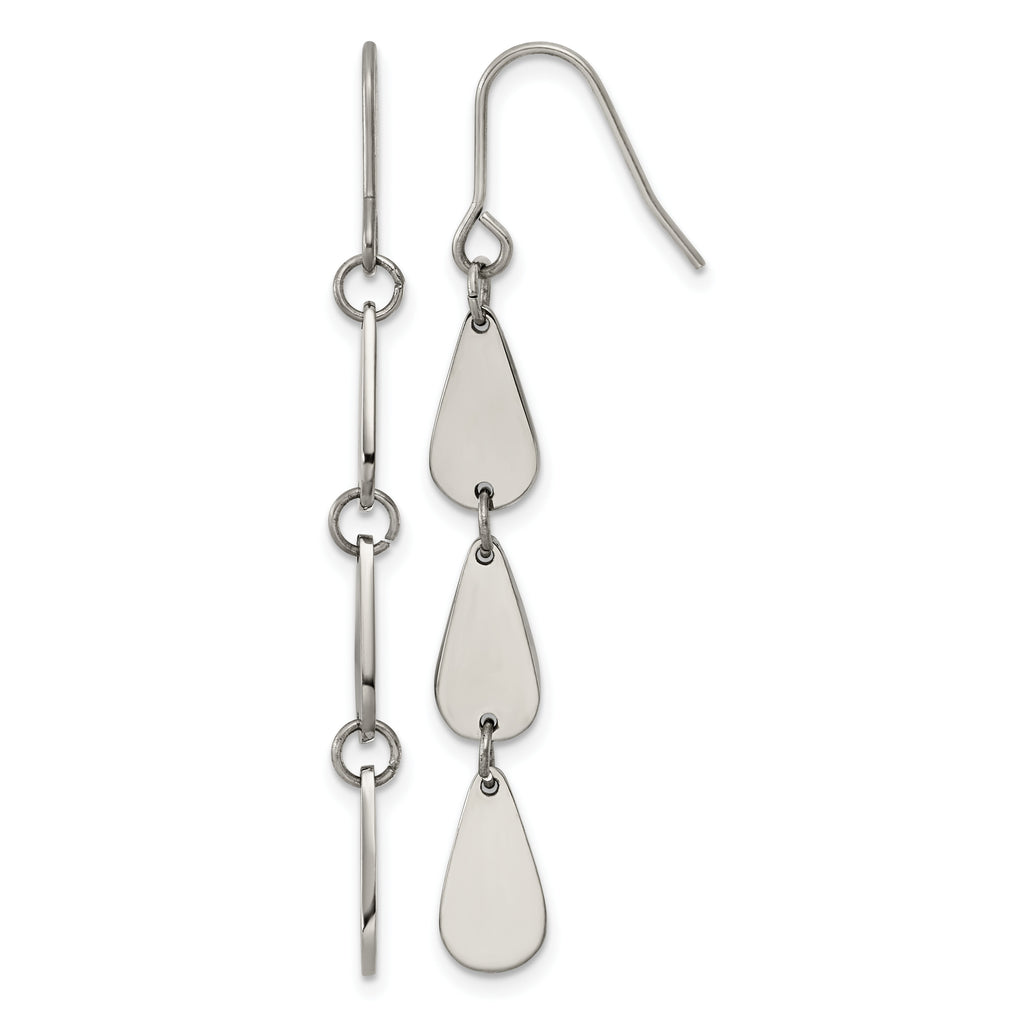 Polished Titanium Drop Earrings 6.3mm
