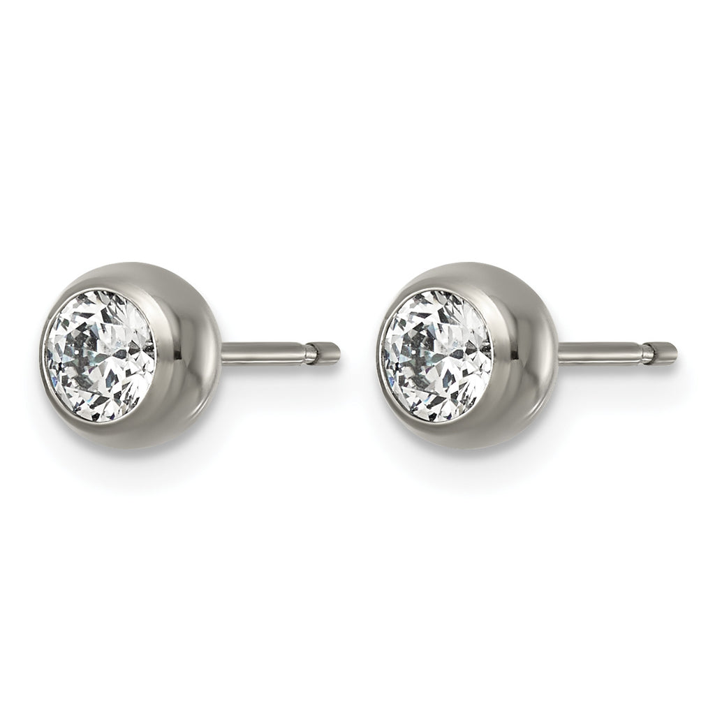 Titanium Cubic Zirconia Ball Earrings for Women