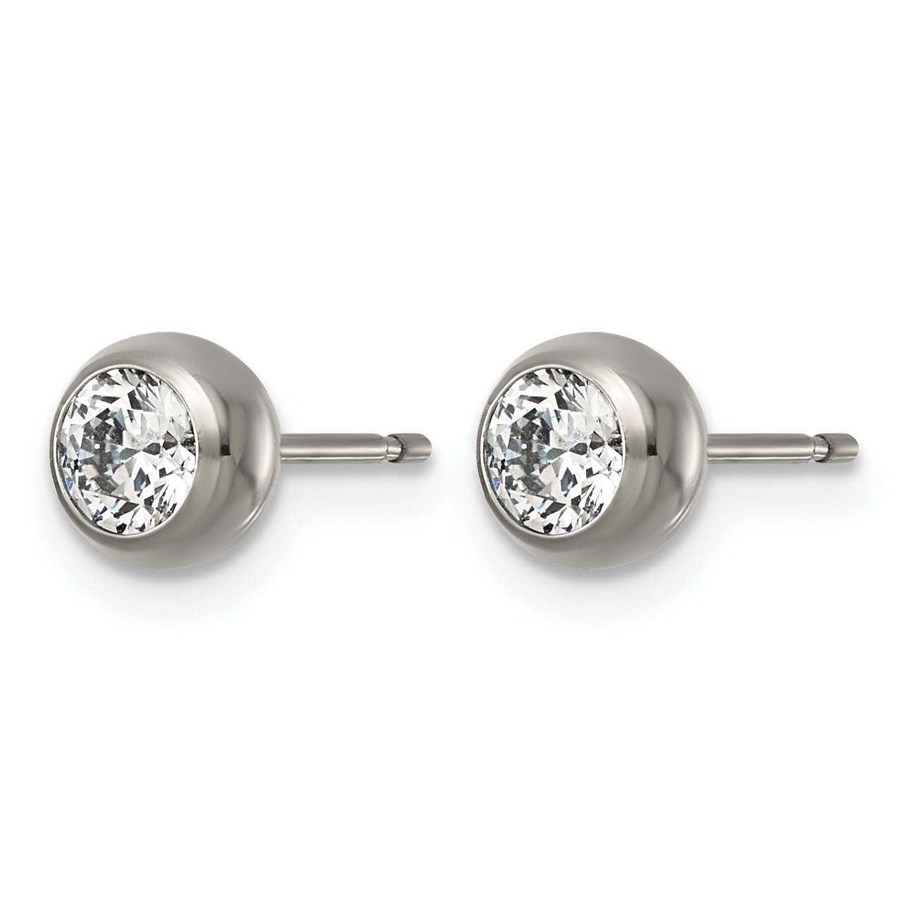 Titanium Cubic Zirconia Ball Earrings for Women
