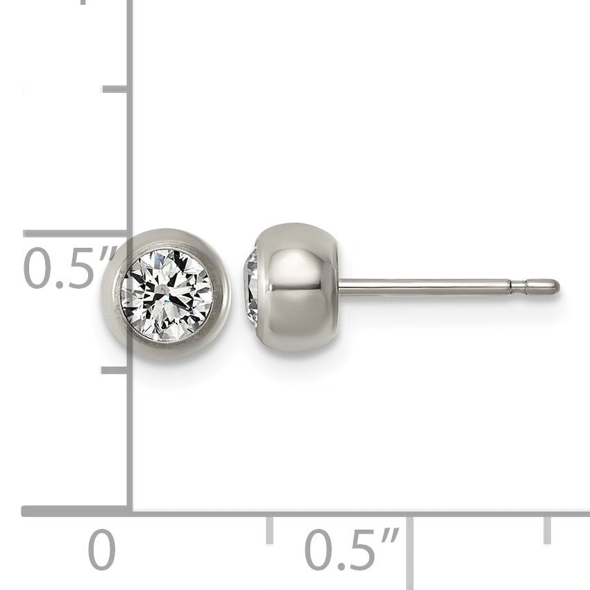 Titanium Cubic Zirconia Ball Earrings for Women