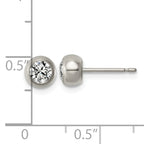 Titanium Cubic Zirconia Ball Earrings for Women
