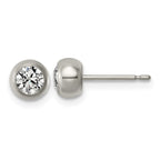 Titanium Cubic Zirconia Ball Earrings for Women