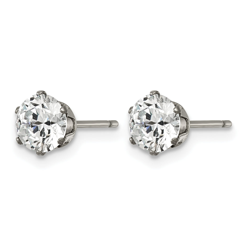 Titanium Cubic Zirconia Stud Earrings for Women