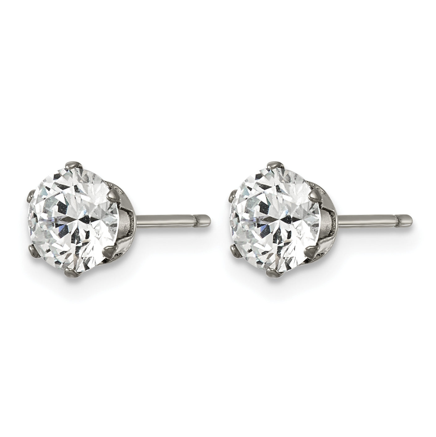 Titanium Cubic Zirconia Stud Earrings for Women